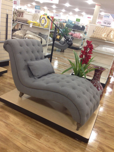 Rosewood Velvet Fabric Modern Lazy Chaise Lounge Couch With Tufted Backrest With Pillow