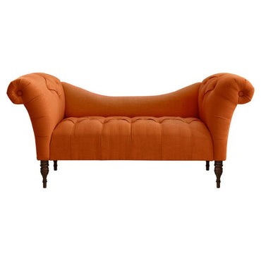 Velvet Fabric 2 Seater Modern Chaise Lounge With Tufted Button For Living room, Office, Garden