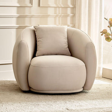 360 Degree Rotatable Single Seater Accent Wing Chair for Living room, Garden
