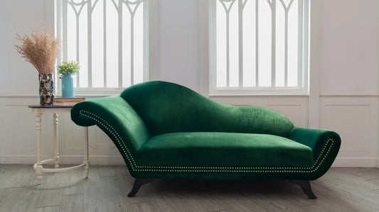 2 Seater Rosewood Velvet Fabric Modern Chaise Lounge Couch for Living room, Office, Garden