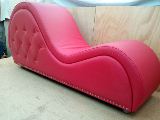 Love Seat Yoga Chaise Lounge Leatherette Button Tufted Couch for Living room, Garden,