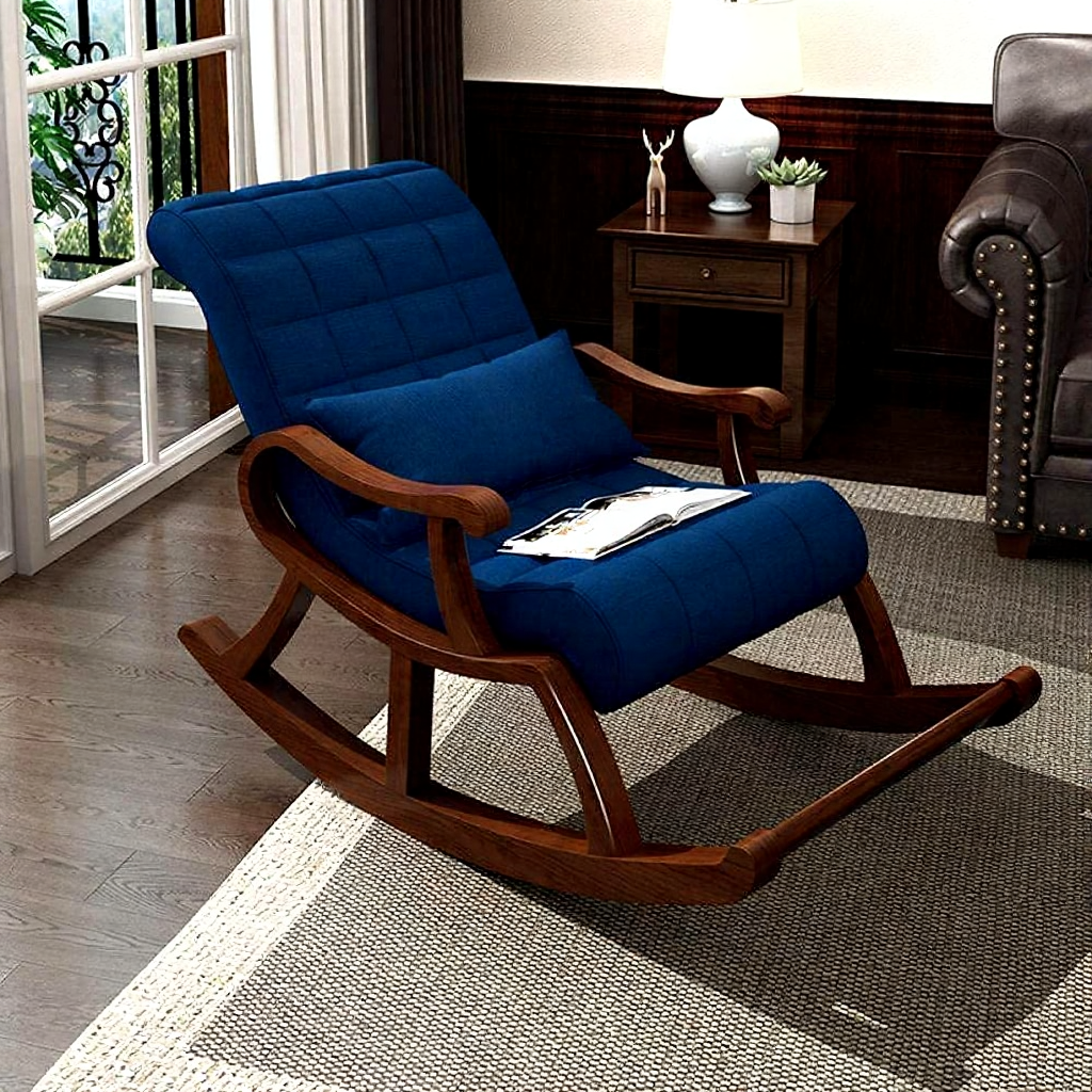 Sheesham wood rocking chair comfort for adults Arm chair for Bedroom , Office