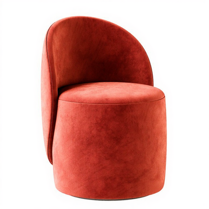 Single Seater Curved Back Accent Chair with Backrest for Bedroom, Living Room