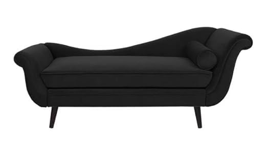 Velvet Fabric Rosewood 2-Seater Chaise Lounge Couch For Living Room
