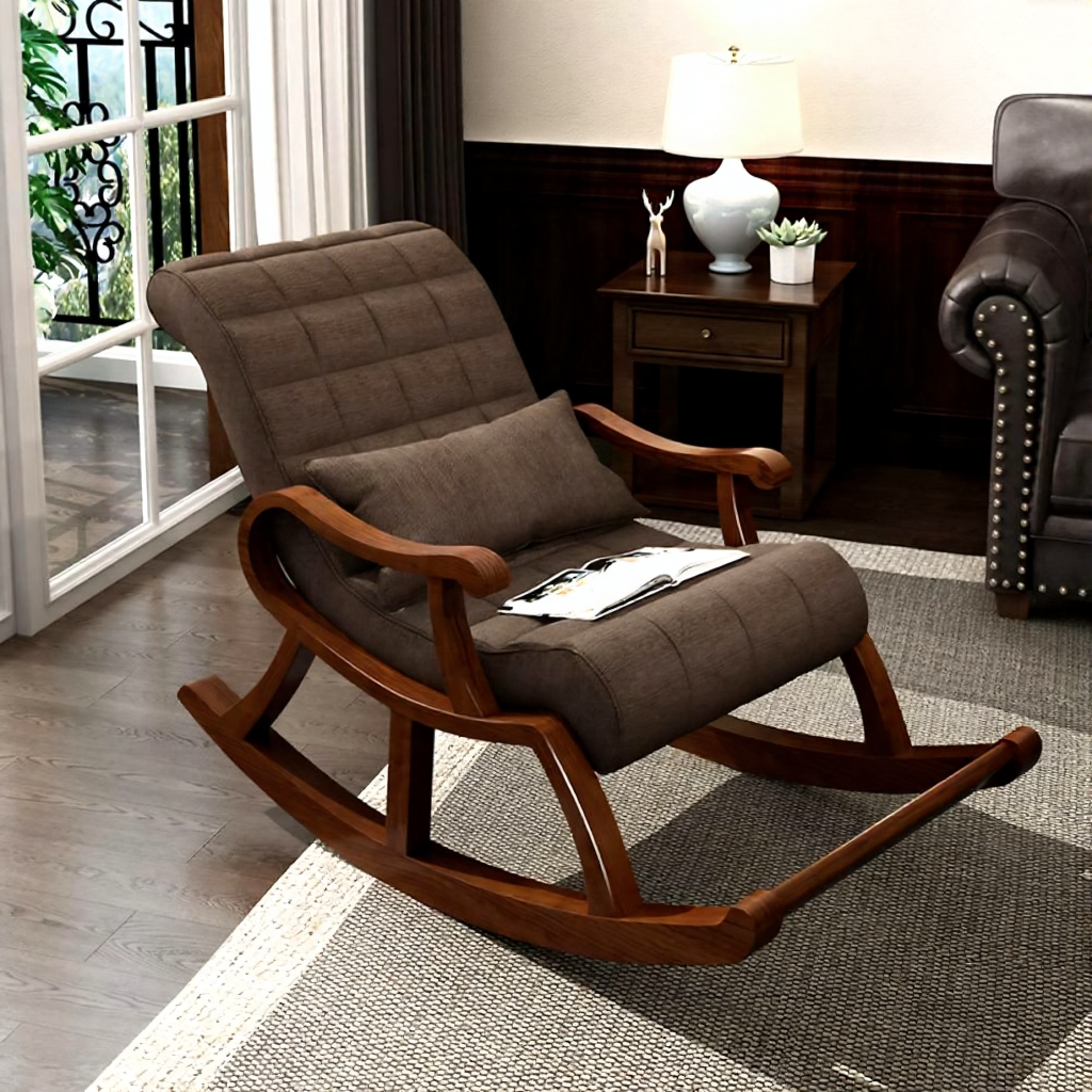 Sheesham wood rocking chair comfort for adults Arm chair for Bedroom , Office