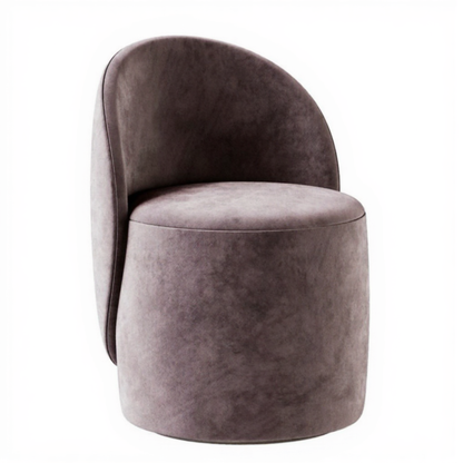 Single Seater Curved Back Accent Chair with Backrest for Bedroom, Living Room