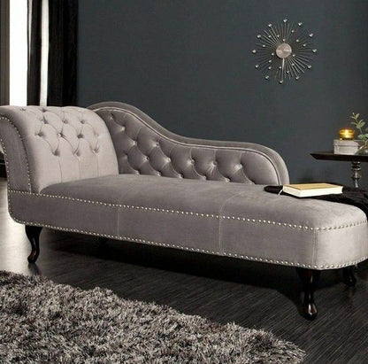 2 Seater Rosewood Velvet Fabric  Modern Upholstered Chaise Lounge Couch with Button Tufted Backrest with Pillow