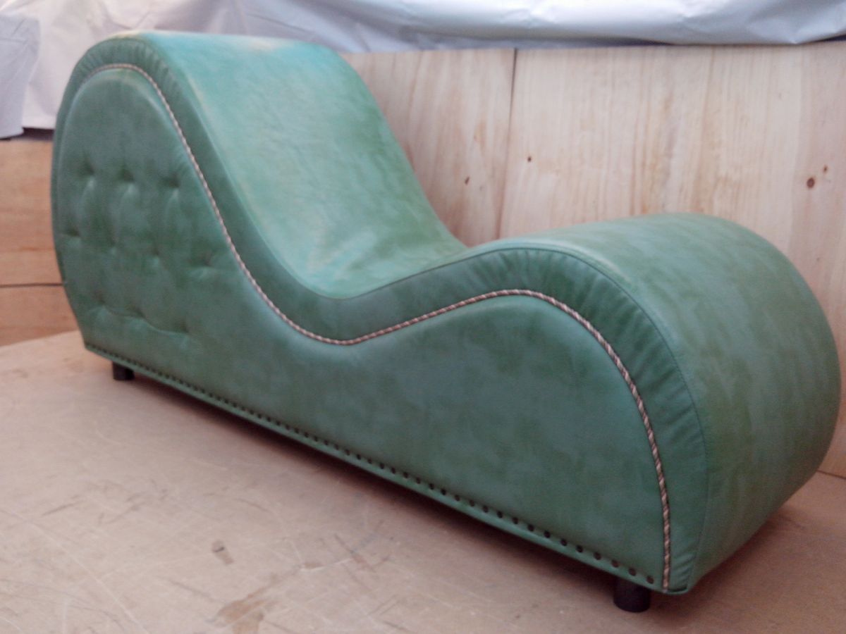 Love Seat Yoga Chaise Lounge Leatherette Button Tufted Couch for Living room, Garden,