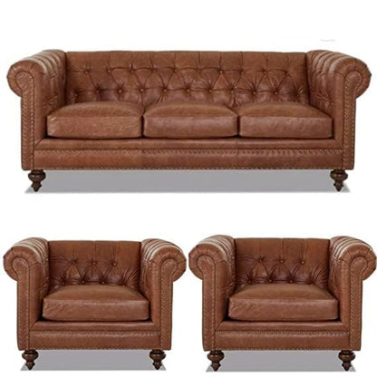 Leatherette Chesterfield  Sofa Set Comfortable Seating  for home , Office and Garden