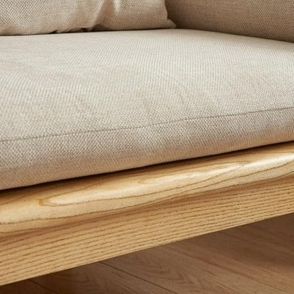 Teak Wood Modern Rattan Sofa Cane Design with Natural Finish For Living Room Office