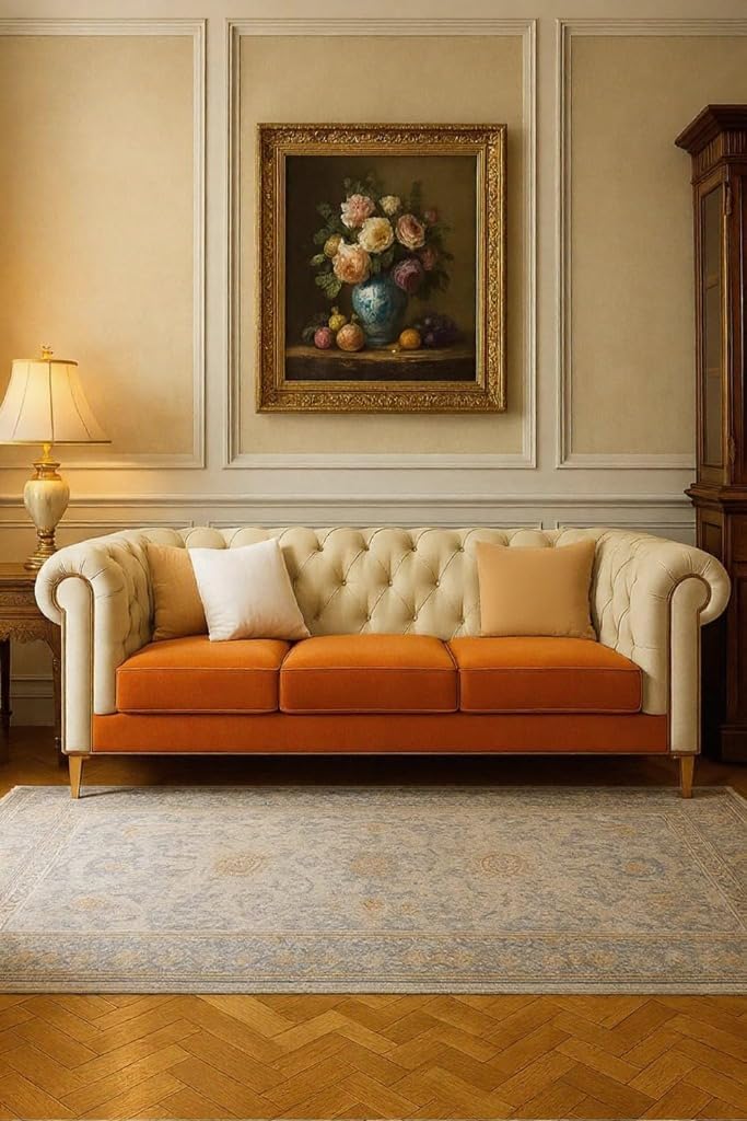 Modern 3 Seater Velvet Fabric Sofa in multi colour ,Comfortable Sofa for Living Room, Office, Bedroom, Hallways Furniture