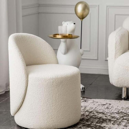 Single Seater Curved Back Accent Chair with Backrest for Bedroom, Living Room