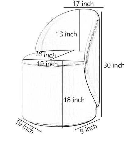 Single Seater Curved Back Accent Chair with Backrest for Bedroom, Living Room