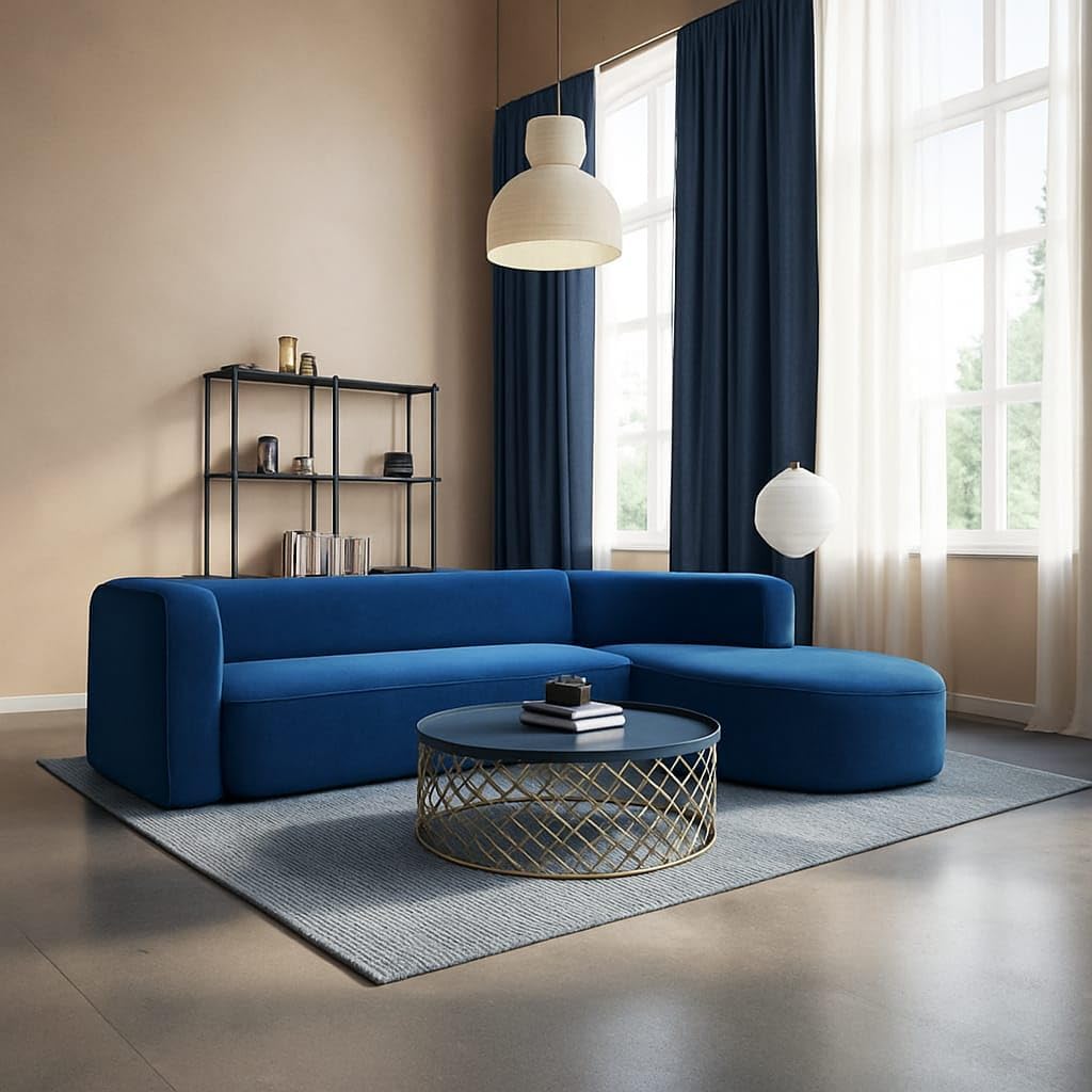 Modern 4 Seater Sofa,Comfortable or Relexable L-Shape Sofa for Living Room, Office, Bedroom, Hallways Furniture