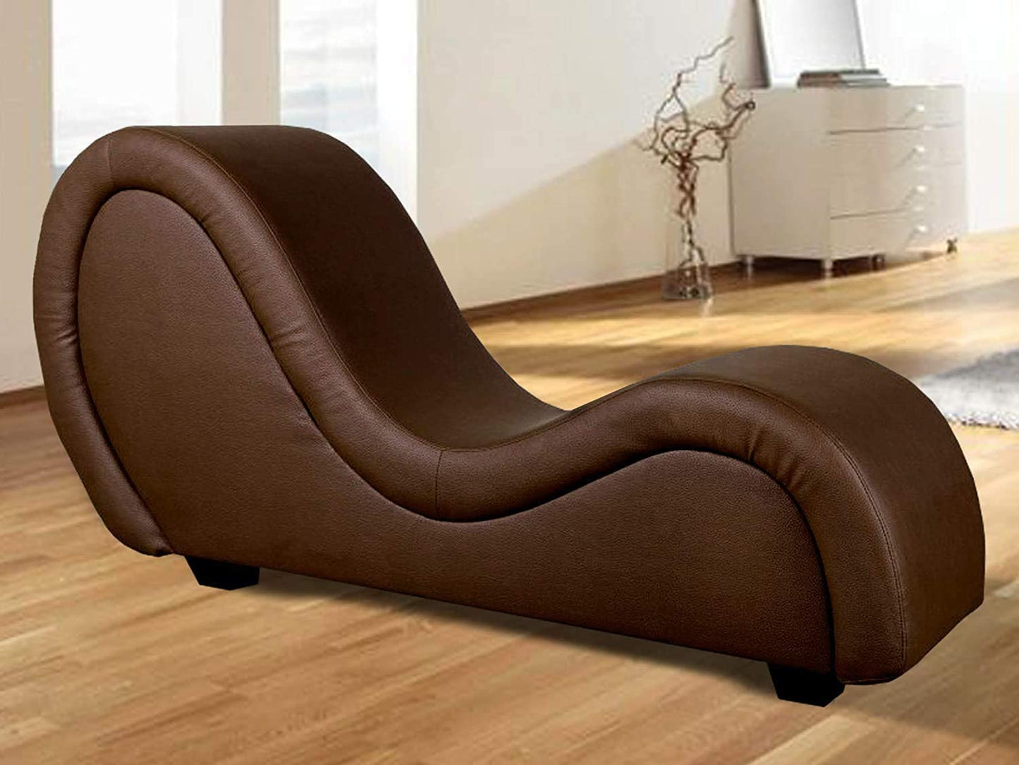 Love Seat Yoga Chaise Lounge Leatherette Couch for Living room, Garden,