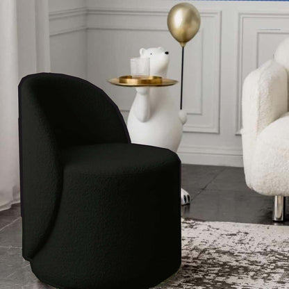 Single Seater Curved Back Accent Chair with Backrest for Bedroom, Living Room