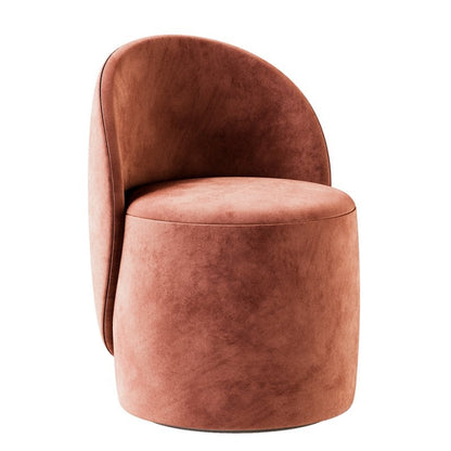 Single Seater Curved Back Accent Chair with Backrest for Bedroom, Living Room