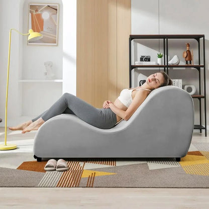 Roosewood Love Seat Yoga Chaise Lounge Velvet Fabric Couch for Living room, Garden,