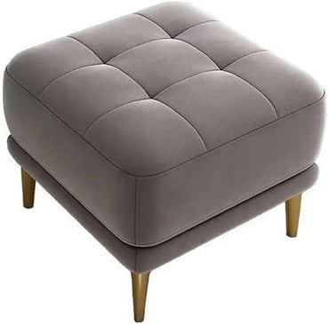 Solid Wood Cushion Ottoman Stool Velvet Fabric Modern Tufted Button Style Footrest best for Living room, Garden