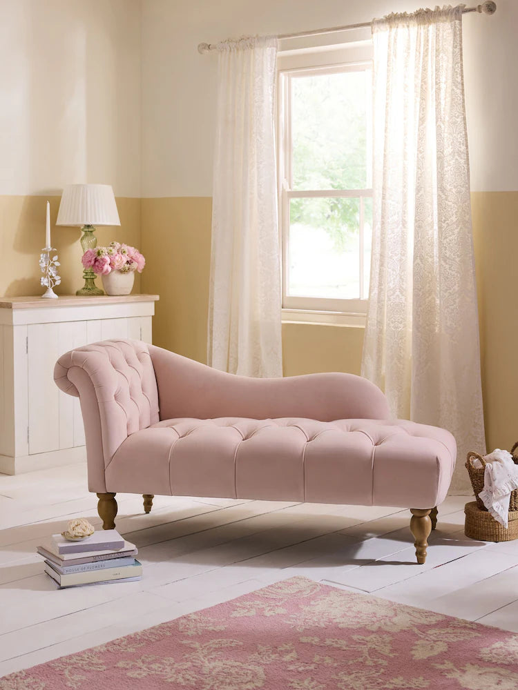 2 Seater Rosewood Velvet Fabric Modern Chaise Lounge Couch With Button Tufted Backrest For Living room, Office