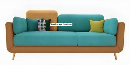 Velvet Fabric 3 Seater Chesterfield Sofa for Living Room & Office