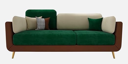 Velvet Fabric 3 Seater Chesterfield Sofa for Living Room & Office