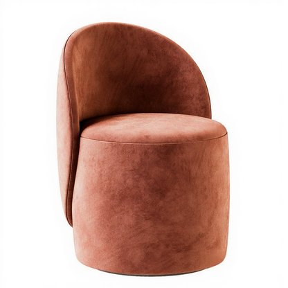 Single Seater Curved Back Accent Chair with Backrest for Bedroom, Living Room