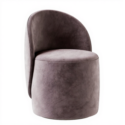 Single Seater Curved Back Accent Chair with Backrest for Bedroom, Living Room