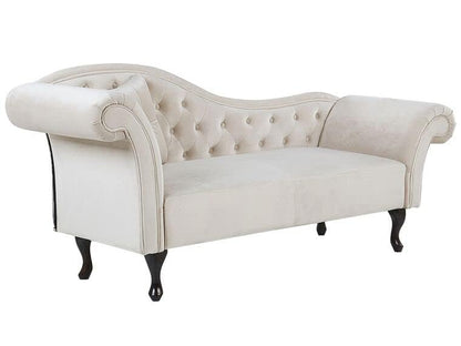 Velvet Fabric Rosewood Button Tufted Chaise Lounge Couch for Living Room Bedroom Office Furniture