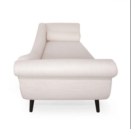 Velvet Fabric Rosewood 2-Seater Chaise Lounge Couch For Living Room