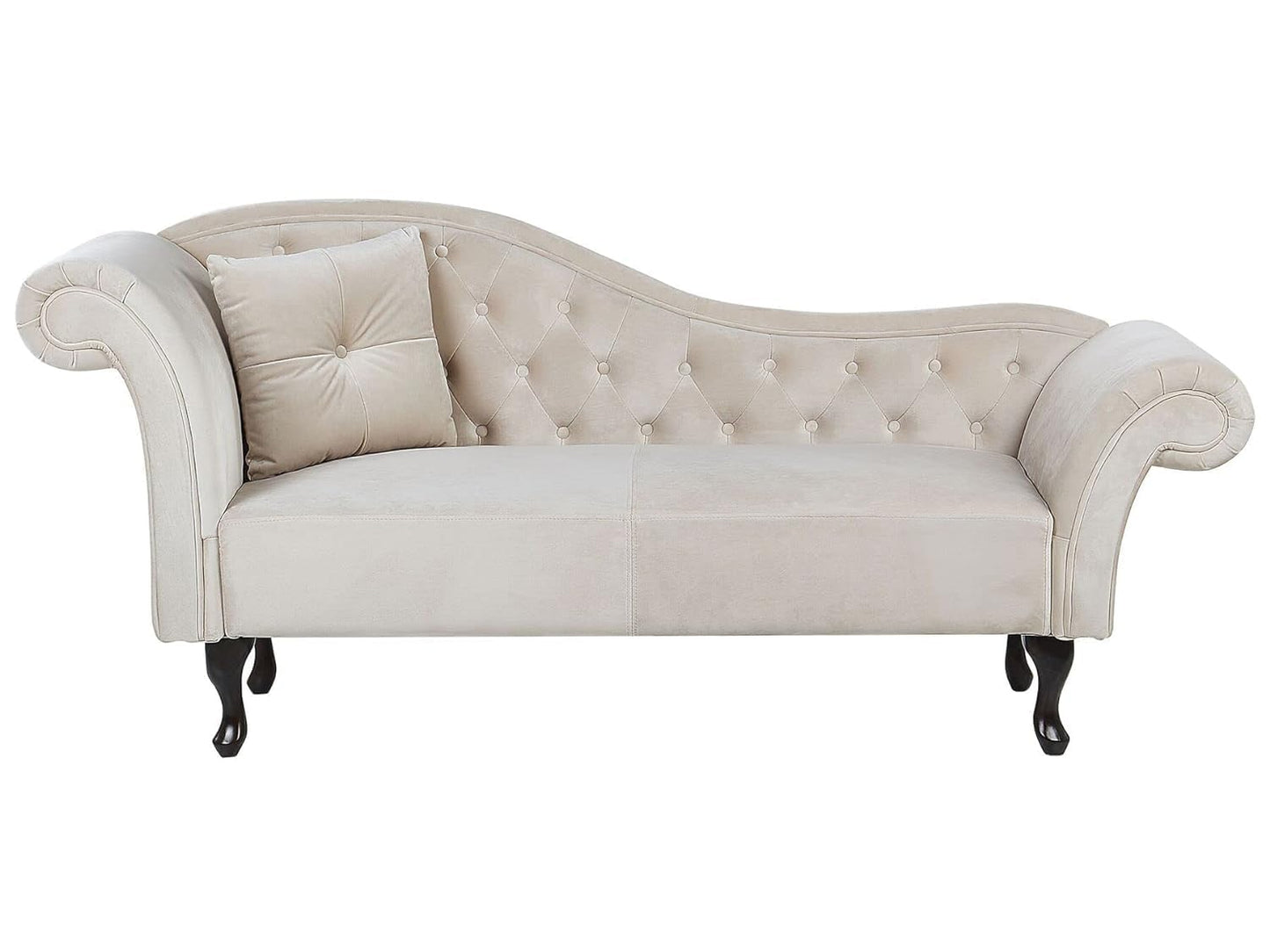 Velvet Fabric Rosewood Button Tufted Chaise Lounge Couch for Living Room Bedroom Office Furniture