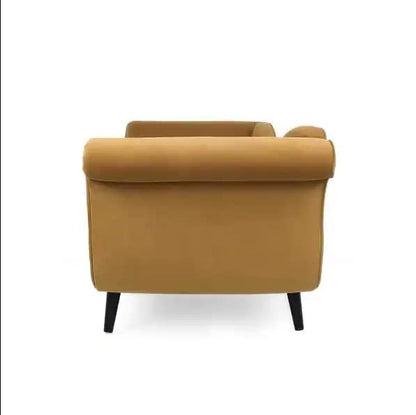 Velvet Fabric Rosewood 2-Seater Chaise Lounge Couch For Living Room